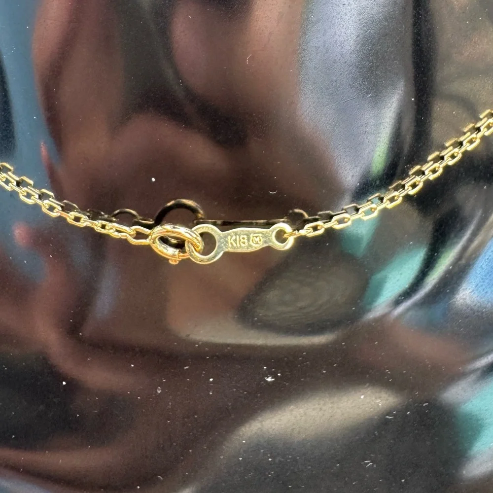 AUTHENTIC MIKIMOTO Solid K18 Gold Chain with Champagne Akoya Pearl Pendant - Picture 4 of 5